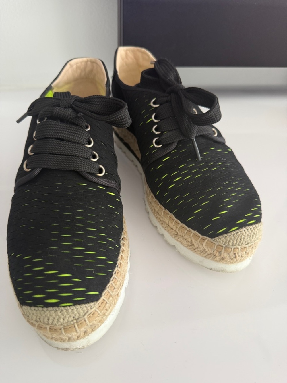 Kanna Espadrille Lace-Up Black Shoes